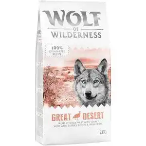 Wolf of Wilderness Hundefutter Adult Great Desert mit Pute, 12 kg