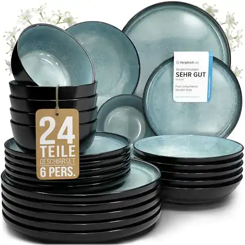Tafelservice Pure Living Interior Design Steingut Geschirrset