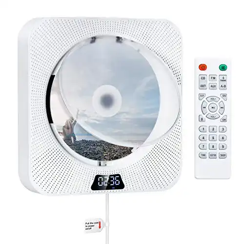 Gueray Tragbarer CD-Player mit Bluetooth und Wandmontage