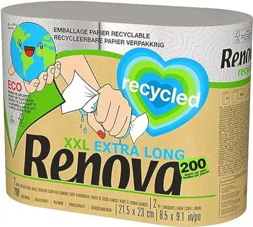 Küchenrolle Renova Recycled XXL Papiertuch, 2 Rollen, Weiß