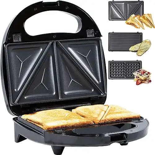 Gadgy Sandwichmaker 3 in 1 für Waffeln und Sandwiches