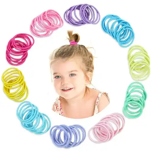 Elastische Haargummis für Mädchen und Kinder 320 Teile in 10 Farben