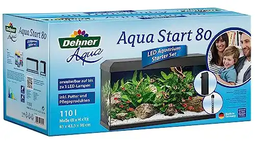 Dehner Aqua Starterset 80 Aquarium, 81 x 36 x 45 cm, mit Futter