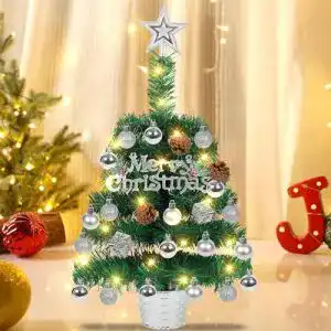 Mini Weihnachtsbaum mit Schnee und Beleuchtung, 50 cm hoch, Tischdekoration
