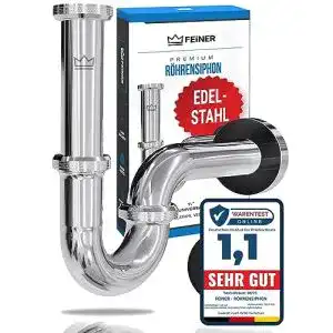 Siphon Feiner Premium Universal für Waschbecken aus Edelstahl