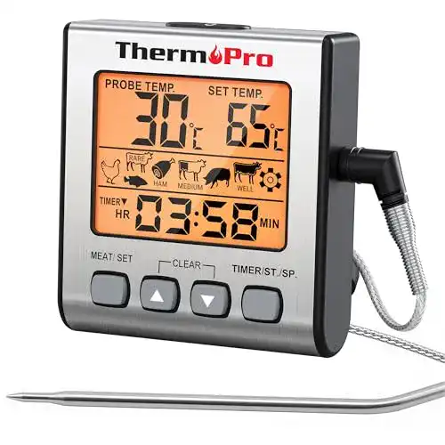 Grillthermometer ThermoPro digitales Thermometer mit Timer