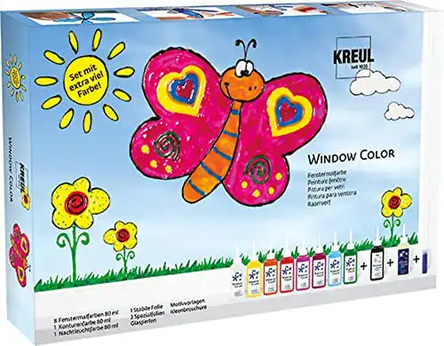 Kreul 42752 Window Color Fenstermalfarben Set, 10 x 80 ml