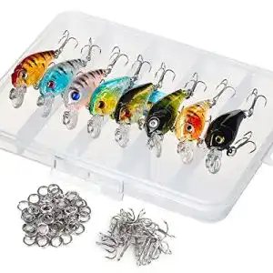 Forellenwobbler DONQL Angelköder-Set für Süß- und Salzwasser