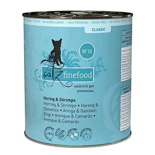 Katzenfutter mit hohem Fleischanteil Catz Finefood N° 13 Hering und Shrimps