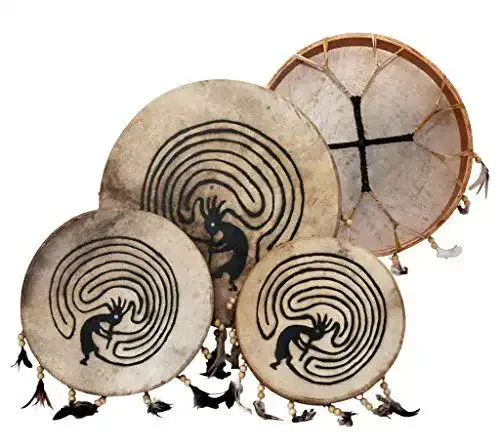 Schamanentrommel Terré 35 cm mit Aufdruck und Zubehör