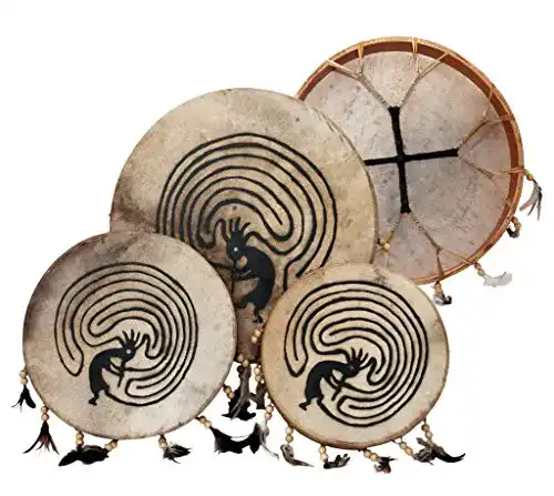Schamanentrommel Terré 35 cm mit Aufdruck und Zubehör