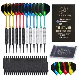 Centaur Softdarts Set mit 12 Dartpfeilen und Kunststoffspitzen