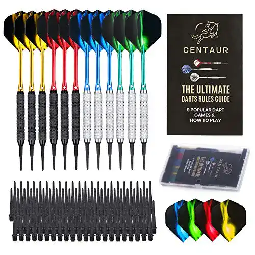 Centaur Softdarts Set mit 12 Dartpfeilen und Kunststoffspitzen