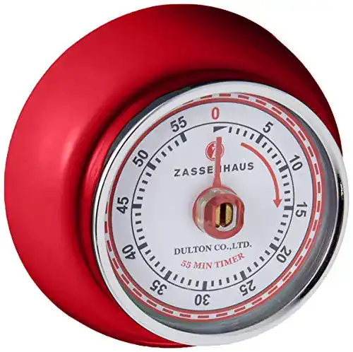 Zassenhaus Küchentimer SPEED, Rot, Ø 7 cm Kurzzeitwecker für die Küche