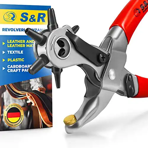 Lochzange S&R Revolver für Leder und Gürtel, Made in Germany