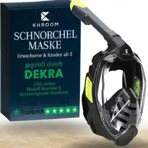 Taucherbrille Khroom Schnorchelmaske für Erwachsene und Kinder