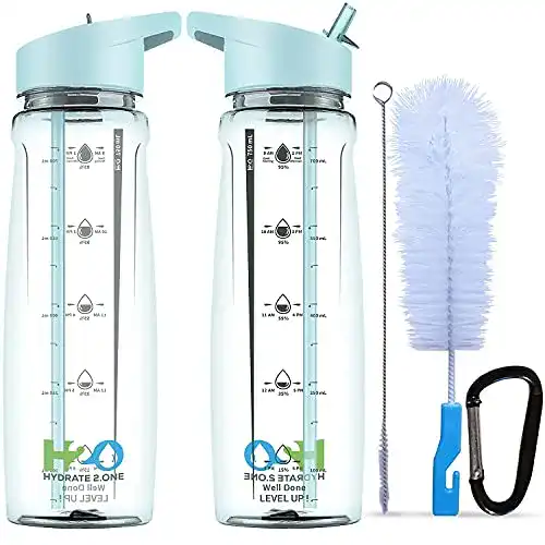 Trinkflasche mit Strohhalm – Auslaufsichere BPA-freie Wasserflasche