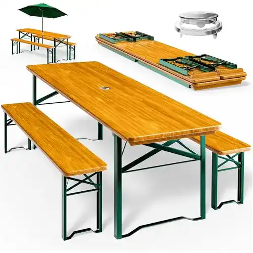 Bierzeltgarnitur Casaria 170 cm klappbar 3-teilig für 8 Personen