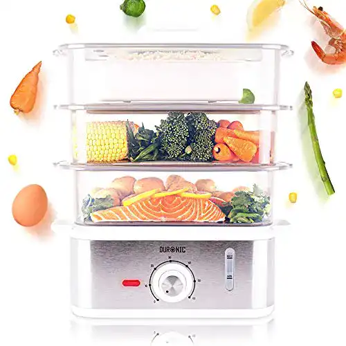 Dampfgarer Duronic FS87 870 W mit 3 BPA-freien Dampfgarbehältern und 10,6 L
