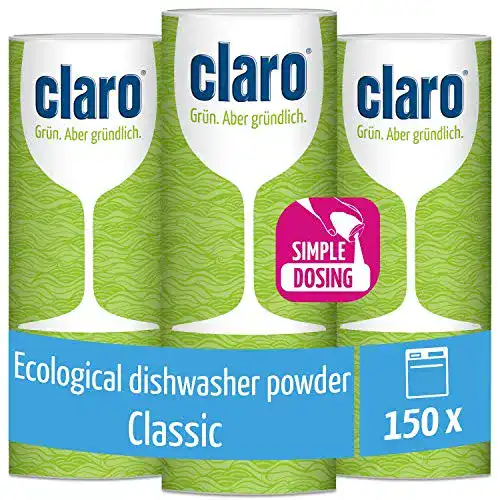 Spülmaschinenpulver Claro Classic – Biologisch abbaubar, 3 x 900 g