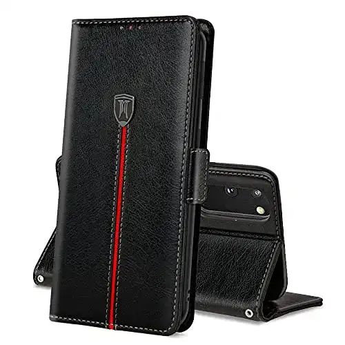 Samsung Galaxy S20 Hülle von MAMA MOUTH – Klapp Ledertasche mit Kartenfächern