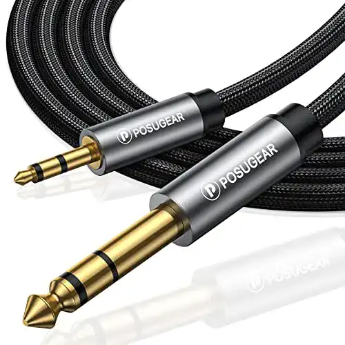 Aux-Kabel Posugear 3.5mm auf 6.35mm Klinke 5 Meter
