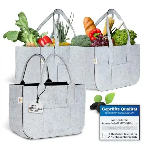 Einkaufskorb Sonnenfuchs ® FUCHSBAG 2.0 großes 3er Set XXL