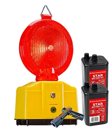 Warnleuchte UvV Baustellenleuchte mit LED-Technologie und Secura-Halter