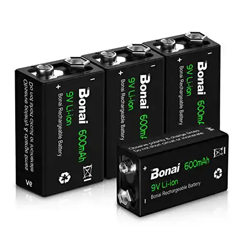 BONAI 9V Akku 600mAh Li-ion Wiederaufladbare Batteriesatz