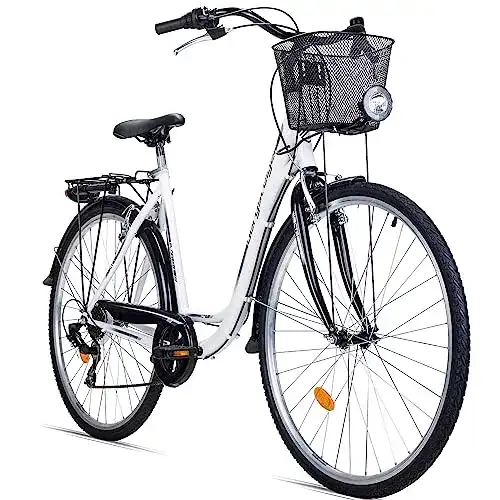 Bergsteiger Florenz Damenfahrrad 28 Zoll mit Korb und Beleuchtung