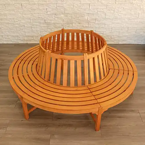 Baumbank Sedex aus Eukalyptusholz, Durchmesser 208 cm