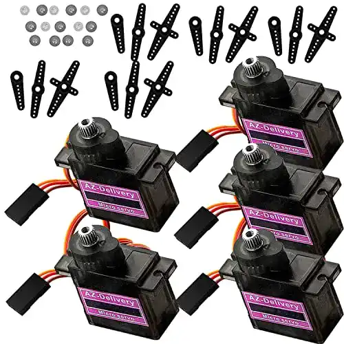 Servomotor Set mit 5 MG90S Mikro-Servos für Arduino Projekte