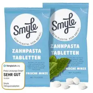 Zahnputztabletten Smyle – Vegane, fluoridhaltige Zahnpasta-Tabletten