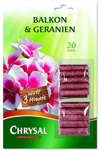 Geraniendünger von Chrysal für Balkonpflanzen und Geranien