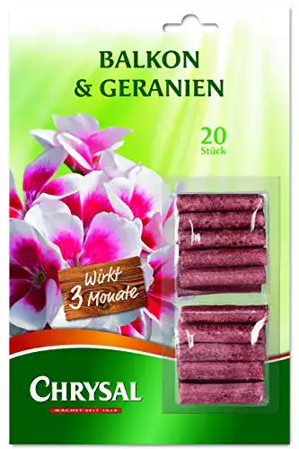 Geraniendünger von Chrysal für Balkonpflanzen und Geranien
