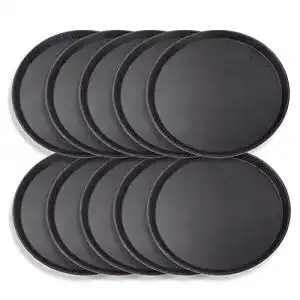 Gastro Tablett Schramm 10 Stück 35 cm x 2 cm rund schwarz