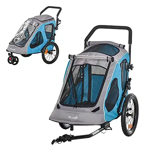 Hundeanhänger PawHut 2-in-1 für Fahrrad und Handwagen