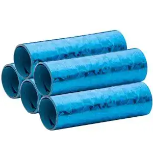 Blaue Metallic Luftschlangen im 5er Sparpack 5 Rollen