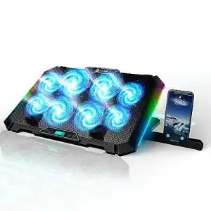 Klim V8 Gaming Laptop Kühler mit 8 Lüftern und RGB-Beleuchtung