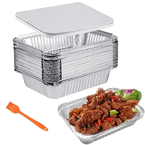 Aluschalen mit Deckel 1000ml – 30 Stück Alu Grillschalen