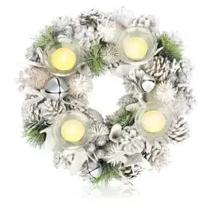Adventskranz com-four Tischkranz für Weihnachten in Weiß