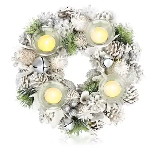 Adventskranz com-four Tischkranz für Weihnachten in Weiß
