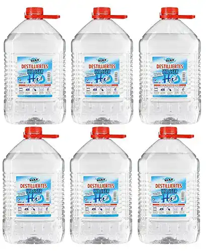 VECARO destilliertes Wasser 30 Liter in 5-Liter-Kanistern