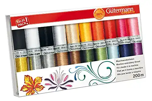 Gütermann creativ Maschinenstickgarn Set mit 20 Spulen