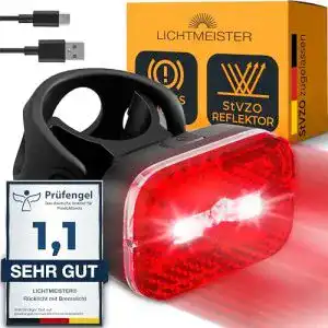 Fahrrad-Rücklicht mit Bremslicht und Reflektor