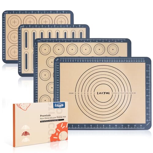 Silikon-Backmatte Lazymi 4er-Set Antihaft Backunterlage