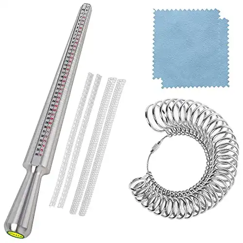 Ringmesser Yttx zur Bestimmung von Ringgrößen, Messdorn und Skalen-Set
