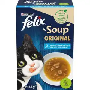 Felix Katzennassfutter Soup mit Kabeljau, Thunfisch und Scholle, 8er Pack