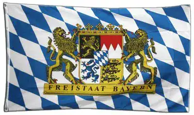 Bayern Flagge 150 x 250 cm aus Polyester mit gratis Sticker