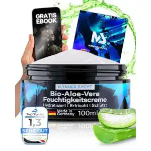 Gesichtscreme für Männer mit BIO-Aloe Vera und Feuchtigkeitseffekt